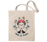 rainUP Borsa Frida Cotone Ecologico - Tote Bag, Viva La Frida, 37 x 41 Cm