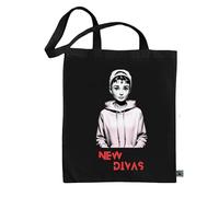 rainUP Borsa Nera Nuove Divas Marilyn, Audrey e Frida Tote Bag Ecologico in Cotone Fairtrade Commercio equo e solidale 100% Naturale, Riutilizzabile e Resistente, Borse Shopper Ideale per Shopping,