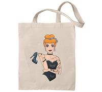 rainUP Borsa Principesse Punk Rock Tatuaggi Cotone Ecologico 100% Naturale Riutilizzabile e Resistente, Borse Donna, Tote Bag Ideale per Shopping, Spiaggia, Uso Quotidiano, Borsa Donna Estate Disegni