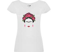 rainUP Maglietta da donna stampata a maniche corte con motivo Frida. Magliette originali per un abbigliamento casual o elegante. Camicetta da donna a maniche corte. T-shirt Donna Estate, Teschi, M