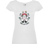 rainUP Maglietta da donna stampata a maniche corte con motivo Frida. Magliette originali per un abbigliamento casual o elegante. Camicetta da donna a maniche corte. T-shirt Donna Estate, Viva La