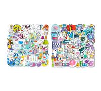 Rainway 100 adesivi impermeabili in PP per la scienza e la chimica, set di adesivi per custodia del cellulare, tazza, skateboard, laptop, bicicletta, auto