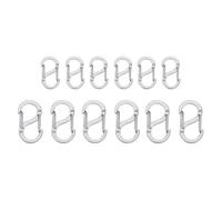 Rainway 12 pezzi in acciaio inox a doppia apertura, S, chiusura a forma di S per bracciali, argento, doppia apertura catena, mini moschettone, per braccialetti fai da te, collane, gioielli