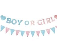 Rainway 2 striscioni decorative per feste di genere da 3 m, blu/rosa con glitter per genitori, amici e ospiti, adatti come regalo di genere