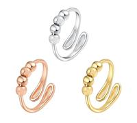 Rainway 3 Pezzi Anello Anti-Stress, Colori Oro Rosa Oro Argento, Stile Moda Elegante, per Donne Tutte le Età, Anello Fidget per Relax nel Stress - Quotidiano o Matrimonio