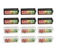 Rainway 6pcs Social Battery Pin, spille divertenti per umore sociale, spilla a batteria interattiva, spilla dell'umore, spilla dello smalto emozionale per 7 giorni settimana, dolce regalo creativo