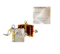 Rainway Bellissima collana a libro di capitoli regolabile, nipote, con 6 pagine incise, regalo di nipote, collana personalizzata