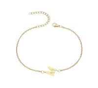 Rainway Bracciale iniziale da donna, delicato e sottile, in oro, con lettera M, regolabile, stile iniziale personalizzabile, idea regalo per donne e ragazze (lettera M)
