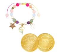 Rainway Braccialetti Di Fata Dei Denti, Bracciale Regalo Con Elfo Stellato e Monete Magiche Per Ragazze, Braccialetto Di Perle Colorato, Regalo Per L'Iscrizione a Scuola Per Ragazze