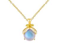 Rainway Collana con pietra di luna, lucciola, pietra di luna, regalo per donne, collana regolabile con ciondolo con pietre preziose, regalo di compleanno originale per ragazze