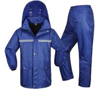 Rainwear E Pantaloni da Pioggia Set Tuta Antipioggia Impermeabile da Uomo Antivento con Cappuccio Raioat per La Corsa All'aperto Camminare, L
