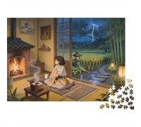 Rainy Cabin Puzzle for Adultis 1000Pc Recyclable Paper Cozy Fireplace Puzzles Gioco Educativo Sfida Ideal for Family And Friends Gifts 38x26cm/1000pcs