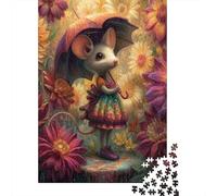 Rainy Day Mouse Adventure Puzzle Impossibili 1000Pcs Decorazione Per La Casa. Rilassamento E Intelligence Per Adulti E Bambini Da 12 Anni 52x38cm/1000pcs