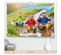 Rainy Fun with Animals - Friendship, play and cheerful rainy days (High Quality Premium Wall Calendar 2027 DIN A2 landscape),CALVENDO 12 Month Wall ... children's calendar full of puddle adventures