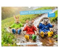 Rainy Fun with Animals - Friendship, play and cheerful rainy days (Wall Calendar
