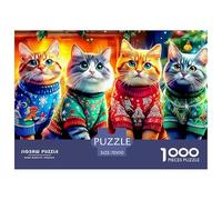 Rainy Garden CatDaunting Jigsaw Puzzles for Adults An Assortment of 1000 Advanced, Impossible-Hard-Difficult Challenging Puzzle Educational Game Pieces - A Formidable And Rewarding Gift for Ambitious