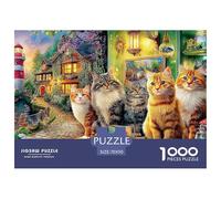 Rainy KittensIntricate 1000-Piece Jigsaw Puzzles for Adults Presenting A World of Challenging Puzzle Games - These Stand As The Premier Gift Jigsaw Puzzles for Adults And Kids Age 12 Years Up 70x50cm