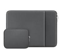 RAINYEAR 15,6 Pollici Custodia Protettiva per Laptop Custodia Protettiva con Cerniera con Tasca Frontale e Accessori Pouch, Compatibile con 15,6 Pollici Notebook Ultrabook Chromebook, Grigio