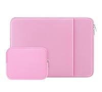 RAINYEAR 15,6 Pollici Custodia Protettiva per Laptop Custodia Protettiva con Cerniera con Tasca Frontale e Accessori Pouch, Compatibile con 15,6 Pollici Notebook Ultrabook Chromebook, Rosa