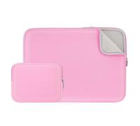 RAINYEAR Custodia imbottita con fodera morbida per laptop da 14 pollici, con tasca porta accessori per MacBook Air da 15 pollici M2 M3 M4 M5 e Notebook Chromebook da 14 pollici, Rosa