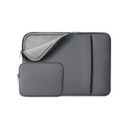 RAINYEAR Laptop Sleeve Custodia fodera soffice con custodia accessori, compatibile 13,3 pollici Notebook Chromebook, 14 pollici MacBook Pro/Max M1 M2 M3 M4 Borsa con copertura morbida, Grigio