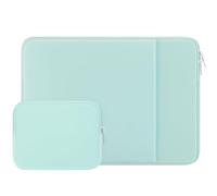 RAINYEAR Manicotto del computer portatile compatibile con 13,3 Pollici Notebook Chromebook, 13 Pollici Macbook Air Pro A1369 A1466 A1278 Caso con tasca frontale e accessori Pouch, Verde menta
