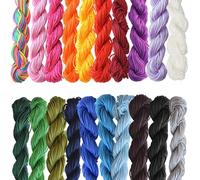Rairsky 20 cordoncini in nylon di seta di alta qualità, 1 mm, per nodi cinesi, macramè, braccialetti dell'amicizia, collane, artigianato fai da te, creazione di gioielli (20 colori, 25 m per colore)