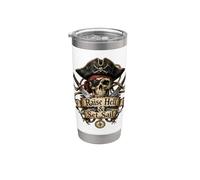 Raise Hell & Set Sail Pirate Skull - Avventura nautica Bicchiere termico in acciaio inox doppia parete