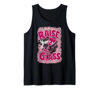 Raise Your Glass Rosa Party Cheers Retro Celebrate Canotta