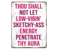 Raise Your Vibration Metal Tin Sign Thou Shall Not 12x8 Inch