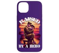 Raised by a Hero Military Father and Daughter Military Kids Custodia per iPhone 14 Plus