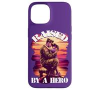 Raised by a Hero Military Father and Daughter Military Kids Custodia per iPhone 15