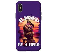 Raised by a Hero Military Father and Daughter Military Kids Custodia per iPhone X/XS