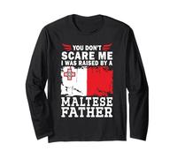 Raised by a Maltese Father Father's Day Malta Flag Maglia a Manica