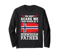 Raised by a Norwegian Father Father's Day Norway Flag Maglia a Manica
