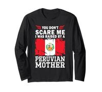 Raised by a Peruvian Mother Mother's Day Peru Flag Maglia a Manica
