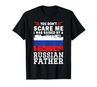 Raised by a Russian Father Father's Day Russia Flag Maglietta