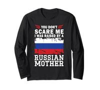 Raised by a Russian Mother Mother's Day Russia Flag Maglia a Manica
