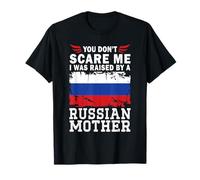 Raised by a Russian Mother Mother's Day Russia Flag Maglietta
