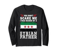 Raised by a Syrian Father Father's Day new Syria Flag Maglia a Manica