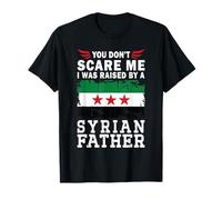 Raised by a Syrian Father Father's Day new Syria Flag Maglietta