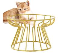 Raised Cat Food Bowls - Ceramic Whisker-Friendly Anti-Vomit Plate, Elevated Feeding Bowl with Metal Stand | Shallow Water & Food Dish for Cats, Non-Slip Raised Cat Food Dish, Pet Feeding Accessory, Se