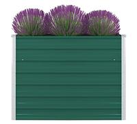 Raised Garden Bed 100x100x77cm Green Steel Zinc Coated for Vegetables Flowers Herbs, Large Elevated Planter Box with Open Bottom, Sturdy Folded Edges, Easy Assembly Outdoor Indoor Planting