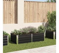 Raised Garden Bed 160x80x45cm Steel Zinc Coated Anthracite - Large Elevated Planter Box for Vegetables, Herbs, Flowers Durable Outdoor Metal Gardening Kit for Balcony, Patio - Easy Assembly