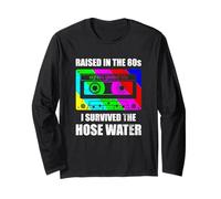 Raised in The 80s Cassette Tape Funny Retro Maglia a Manica