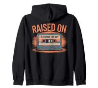 Raised ON Old School Hip Hop Cassetta Vintage Rap Anni 80 Felpa con Cappuccio
