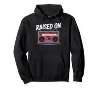 RAISED ON OLD SCHOOL HIPHOP Boombox Retrò Rap Musica 80 Felpa con Cappuccio