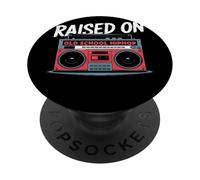 RAISED ON OLD SCHOOL HIPHOP Boombox Retrò Rap Musica 80 PopSockets PopGrip Adesivo