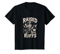 Raised On Riffs Piccolo Rocker Chitarra Musica Rock Maglietta