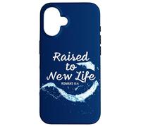 Raised to New Life Christian Faith Church Baptism Romans 6:4 Custodia per iPhone 16